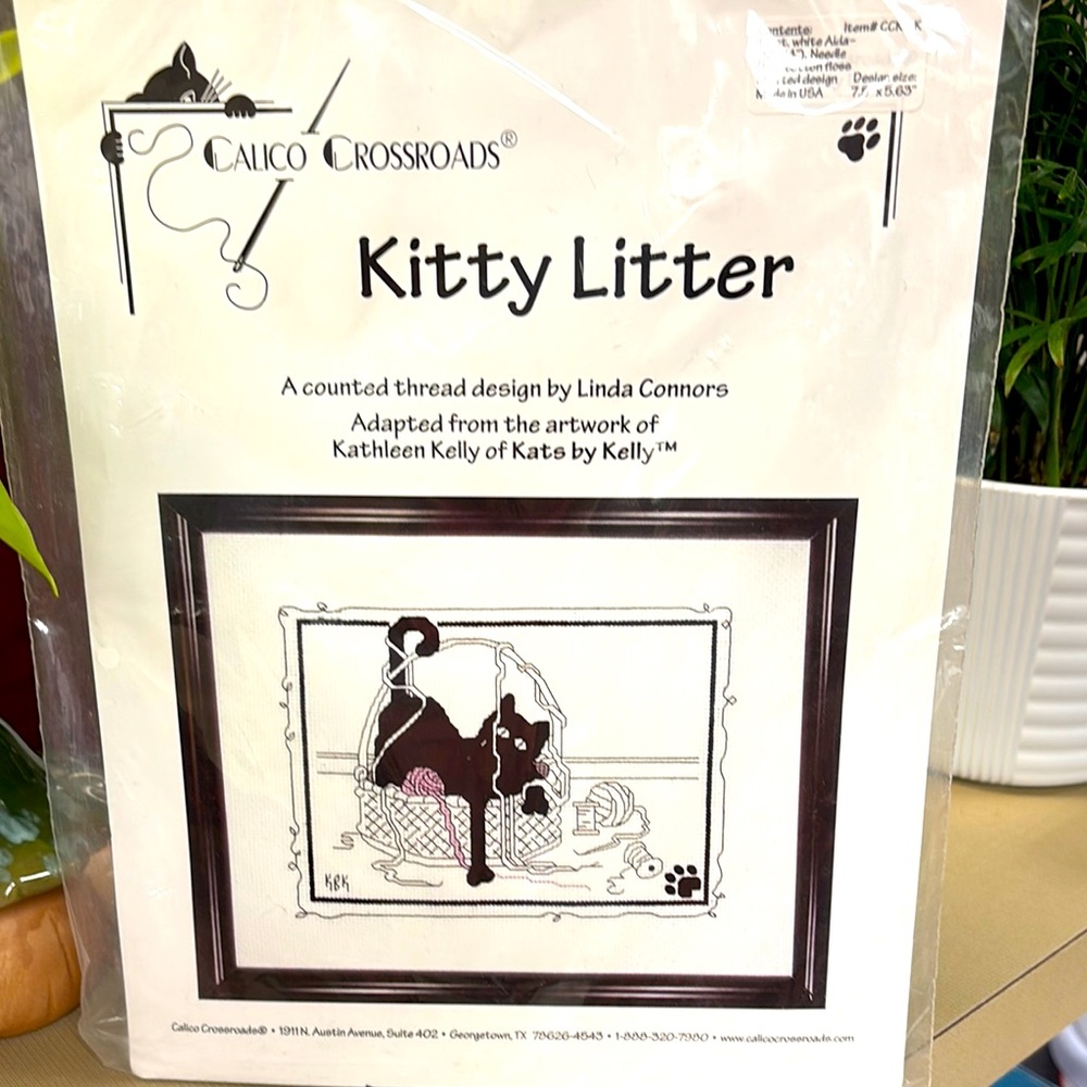 Calico Crossroads Kitty Litter Cross Stitch Kit